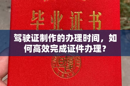 七星驾驶证制作的办理时间，如何高效完成证件办理？